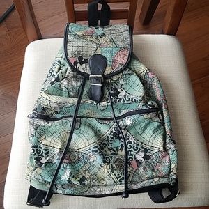 [Vintage] Mickey Mouse Canvas Drawstring Backpack